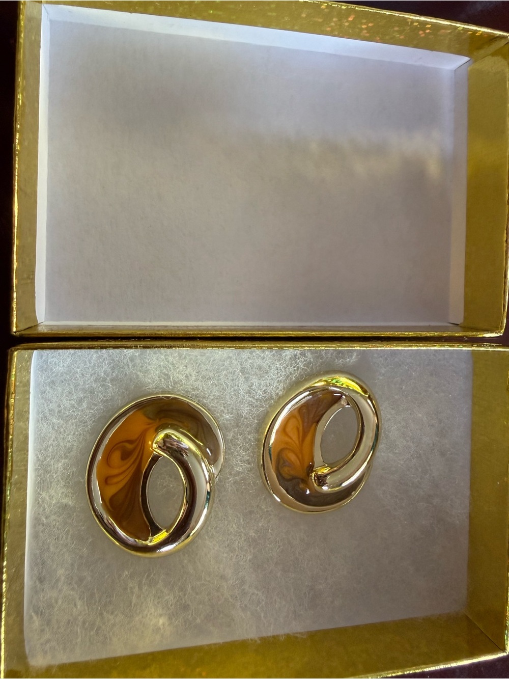Surge Vintage Gold-Tone Sculptural Oval Stud Earrings - Women Jewelry